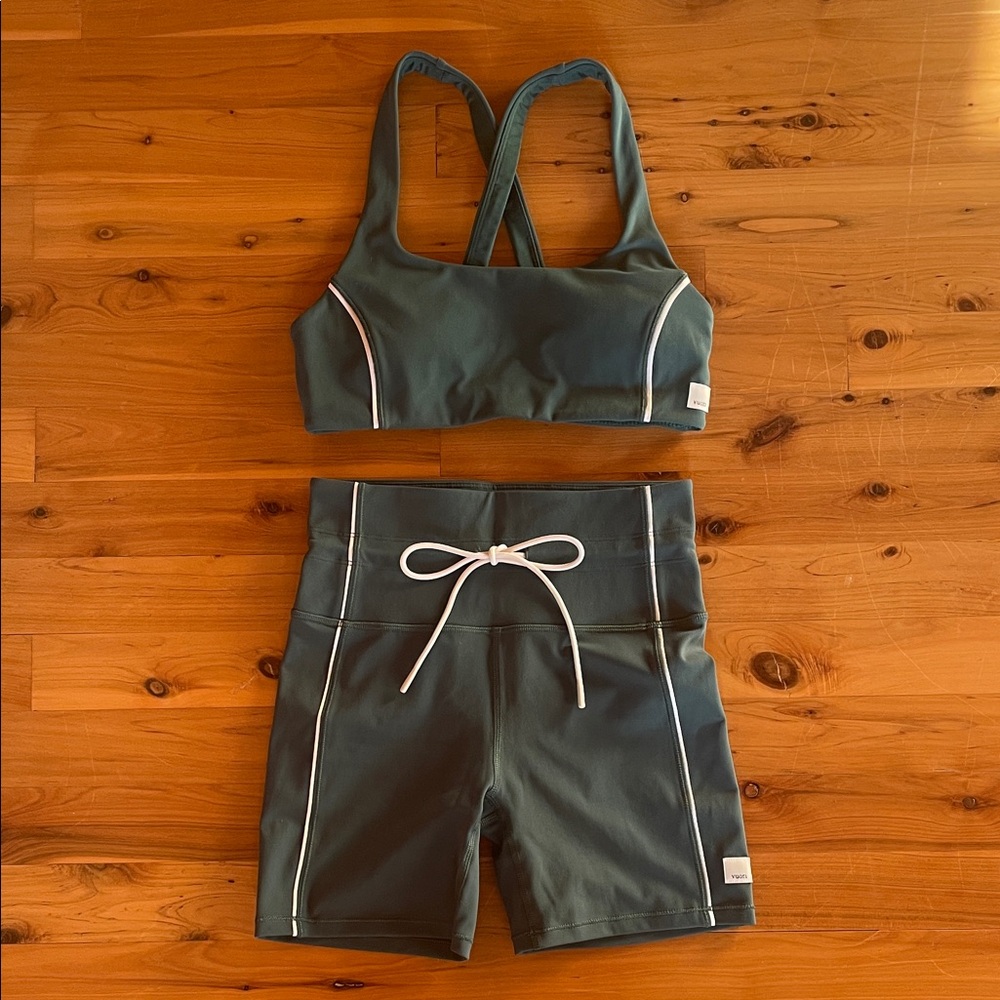 Vuori daily piped set xs in viridian